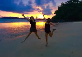 Jumping for joy in Thailand