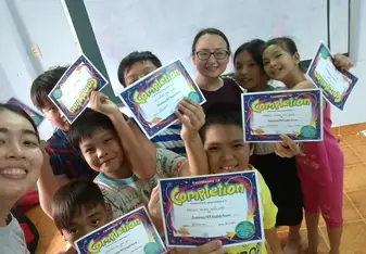 students with certificate