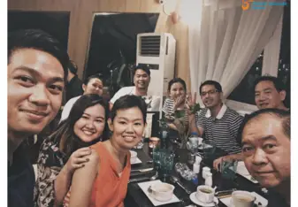 With my guests 
