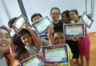 students with certificate
