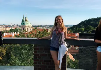 Photo taken at the Prague Castle overlooking the city, on a second day tour hosted by CEA