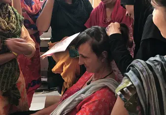 Girls practicing new hair dressing skills on us