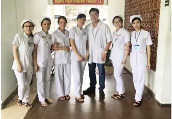 With my coworkers 
