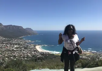 portrait of woman by the ocean