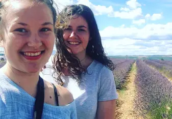 Me and a friend in the beautiful lavender fields of Aix!