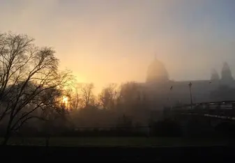 foggy sunset 