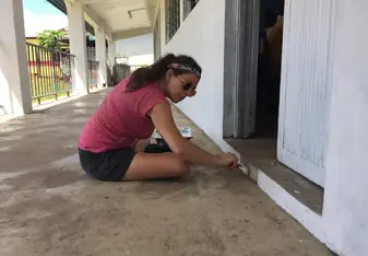 Painting a local school