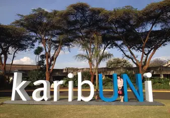 pictures of outdoor campus and logo