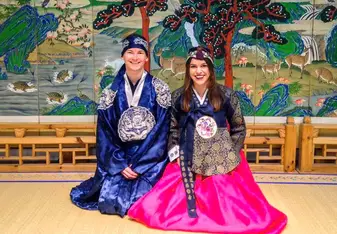 woman and man in traditional clothing