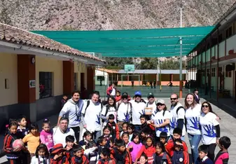 Group of volunteers at primary school