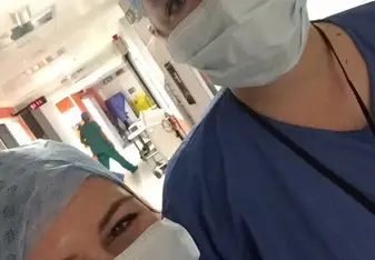 Before shadowing an open heart surgery. 