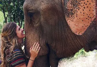 At one of the many elephant sanctuaries