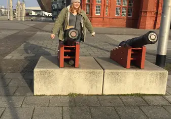 This is located in Cardiff, it is the Wales National Assembly building in the background. 