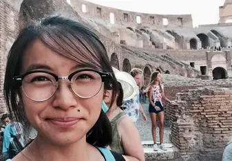 female selfie at colosseum 