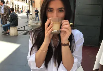 woman drinking coffee