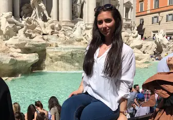 woman at Trevi Fountain in Rome