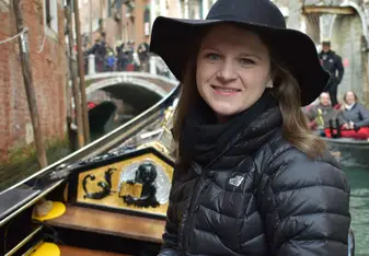 woman on gondola