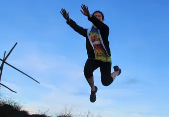 woman jumping