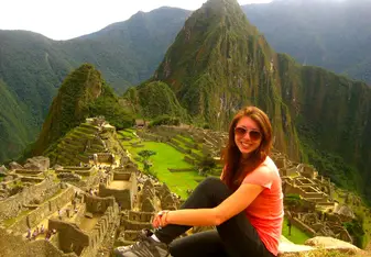 woman at Machu Picchu
