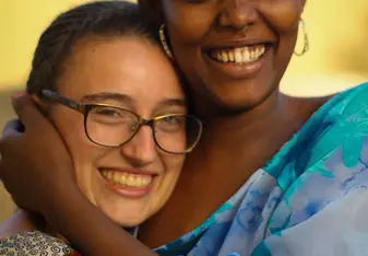 Student with host mother in Dakar, Senegal.