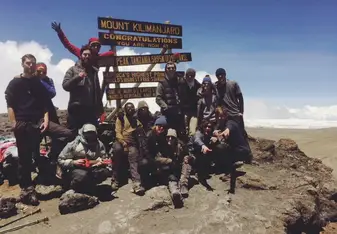 Our group at the summit of Kilimanjaro