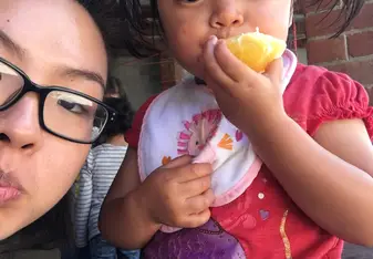 One of the kids at Hogar Amor