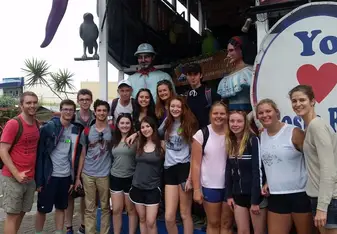 a group picture on arrival to Costa Rica