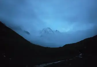 night sky over mountains