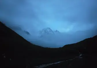 night sky over mountains