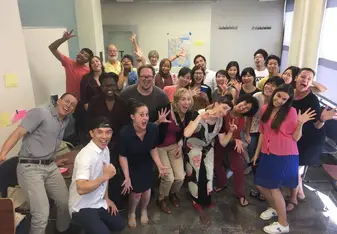 group photo in classroom