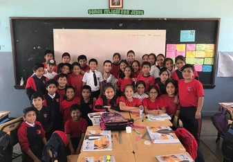 group photo of students in classroom