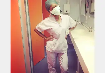 woman in scrubs