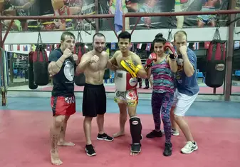 group photo at gym