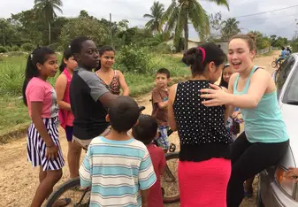 My students and I when I got to go back and visit them for Spring Break!