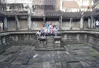 group photo at temple