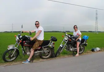 two people on motorbikes