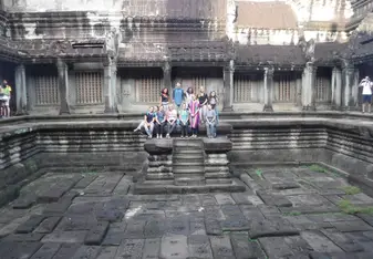 group photo at temple