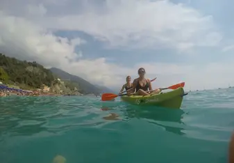 two females in kayak
