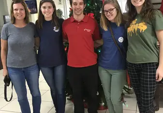 At the volunteer headquarters