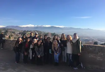 The winter study abroad group in then Alhambra 