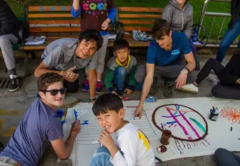 Working with kids at Pollard School in Kunming China