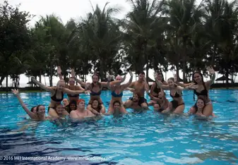 In Vietnam, in the midst of writing essays, we got to take study breaks by jumping in the pool, and playing water polo!