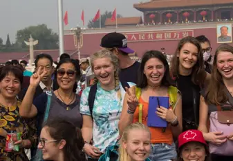 We got to write our morning note in one of the busiest places I've ever seen, and take pictures with lots of locals!