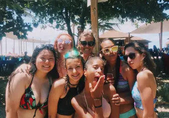 group photo in bikinis