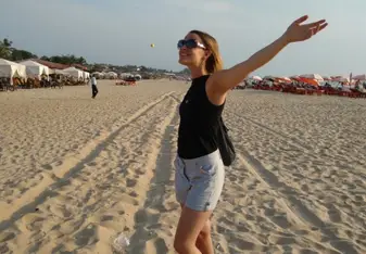 woman on beach
