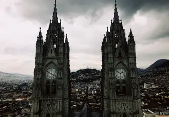 side by side clock towers