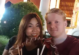 Mike & GF at Temple
