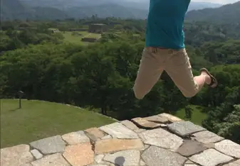 woman jumping