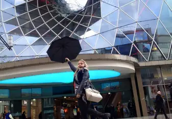 woman smiling outside
