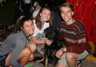Victoria, Ryan, and I with our "adopted" local dog, Trisha, at the plaza market 
